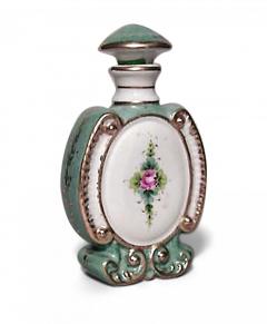 French Victorian Floral Porcelain Perfume Bottle - 4673528