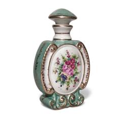 French Victorian Floral Porcelain Perfume Bottle - 4721037