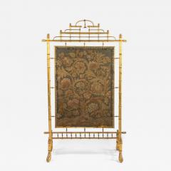 French Victorian Gilt Faux Bamboo Fire Screen - 4690010