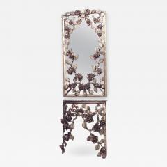 French Victorian Gilt Floral Console Table with Pier Mirror - 1430446