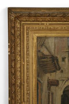 French Victorian Giltwood Framed Oil Painting of a Middle Eastern Street Scene - 4636246