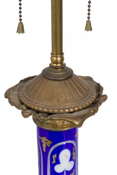 French Victorian Glass and Bronze Table Lamp - 4171240