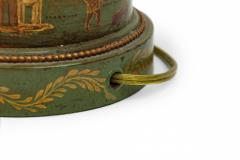 French Victorian Green And Gold Tole And Brass Table Lamp - 3173088