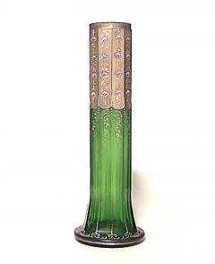 French Victorian Green Glass and Gilt Metal Vase - 4672830