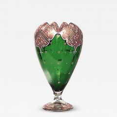 French Victorian Green Glass and Gilt Metal Vase - 4720731