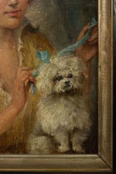 French Victorian Lady and Poodle Portrait - 4516893