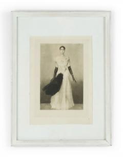 French Victorian Lady in White Portrait - 4516366