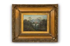 French Victorian Landscape of House by Two Waterfalls - 4516600