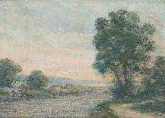 French Victorian Landscape of Stream and Tree - 4539136
