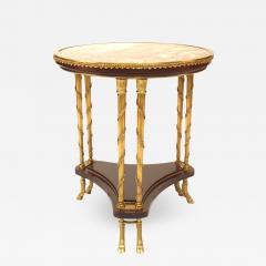French Victorian Mahogany and Bronze End Table - 1443726