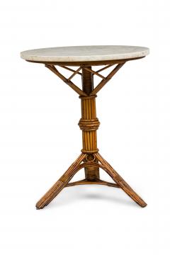 French Victorian Natural rattan and wicker trim End Table - 4664226