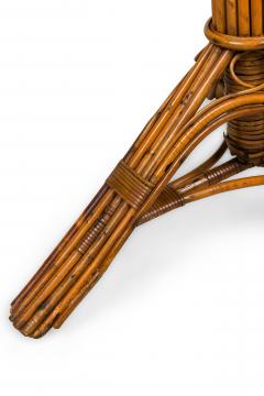 French Victorian Natural rattan and wicker trim End Table - 4664232