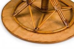 French Victorian Natural rattan and wicker trim End Table - 4664233