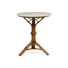 French Victorian Natural rattan and wicker trim End Table - 4718122