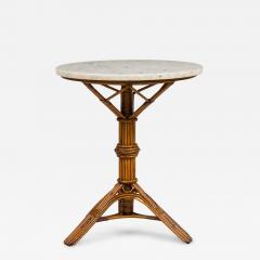 French Victorian Natural rattan and wicker trim End Table - 4718201