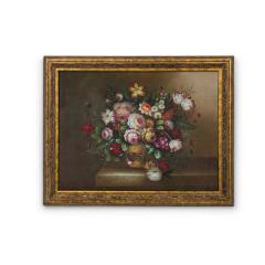 French Victorian Oil On Canvas Painting Titled Still Life 1  - 4654045
