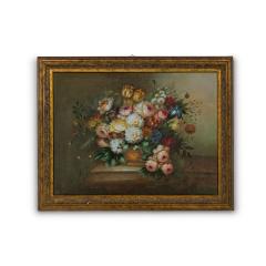 French Victorian Oil On Canvas Painting Titled Still Life 4  - 4654014
