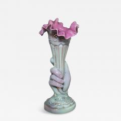 French Victorian Opaline Cornucopia and Hand Vase - 4263241