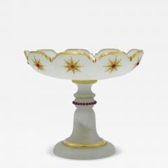 French Victorian Opaline Jeweled Compote - 4325780
