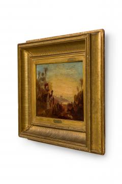 French Victorian Orientalist oil painting of an Arab caravan scene by Charles Th - 4630180