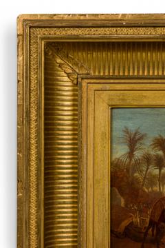 French Victorian Orientalist oil painting of an Arab caravan scene by Charles Th - 4630181
