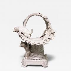 French Victorian Porcelain Cat and Basket Compote - 4718191