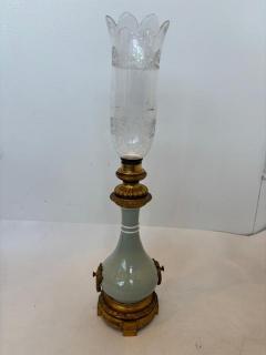 French Victorian Porcelain Oil Lamp with Gilt Mounts - 4668147