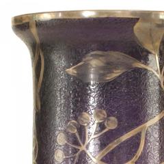 French Victorian Purple and Silver Glass Vase - 4201588