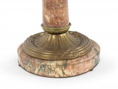 French Victorian Rouge Marble Table Lamp - 4658387