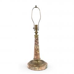 French Victorian Rouge Marble Table Lamp - 4710676