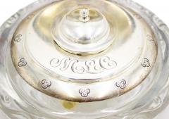 French Victorian Round Crystal and Silver Inkwell - 4201125