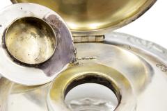 French Victorian Round Crystal and Silver Inkwell - 4201126