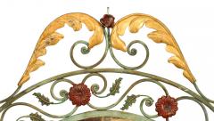 French Victorian Round Painted Wrought Iron Wall Mirror - 4655495