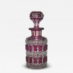 French Victorian Ruby Cut Crystal Perfume Bottle - 4263226