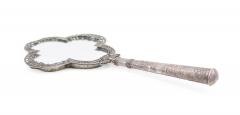 French Victorian Silver Plate Hand Mirror - 4669266