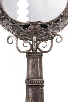 French Victorian Silver Plate Hand Mirror - 4669269