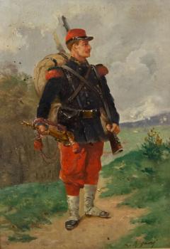 French Victorian Soldier Painting - 4516395
