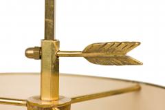 French Victorian Style Brass Bouilotte Table Lamp with Dark Green Metal Shade - 4170716