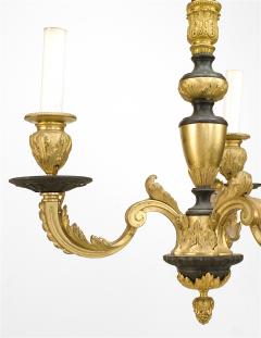 French Victorian Style Bronze Black and Gilt Chandelier - 736235