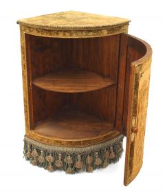French Victorian Style Upholstered Corner Commode Cabinet - 742654