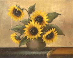 French Victorian Sunflower Still Life - 4539398