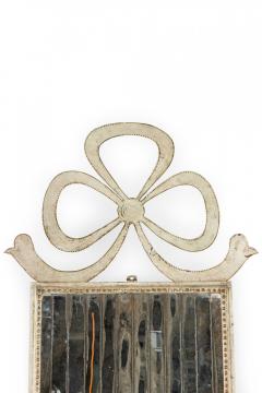 French Victorian Tole Silvered Bow Wall Mirror - 4655770