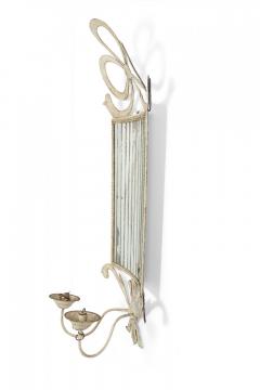 French Victorian Tole Silvered Bow Wall Mirror - 4655772