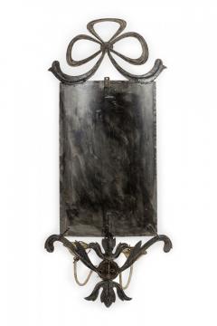 French Victorian Tole Silvered Bow Wall Mirror - 4655773