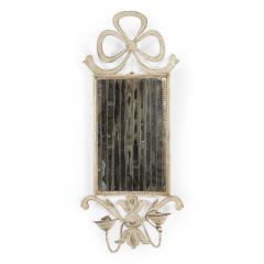 French Victorian Tole Silvered Bow Wall Mirror - 4708517