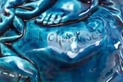 French Victorian Turquoise Sevres Porcelain Cupid Centerpiece - 4630601