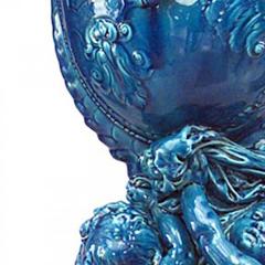 French Victorian Turquoise Sevres Porcelain Cupid Centerpiece - 4630603