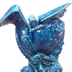 French Victorian Turquoise Sevres Porcelain Cupid Centerpiece - 4630604