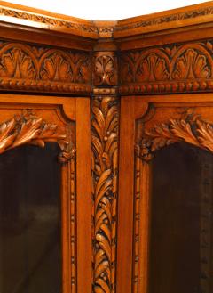 French Victorian Walnut Carved Corner Cabinet - 747115