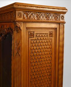 French Victorian Walnut Carved Corner Cabinet - 747116